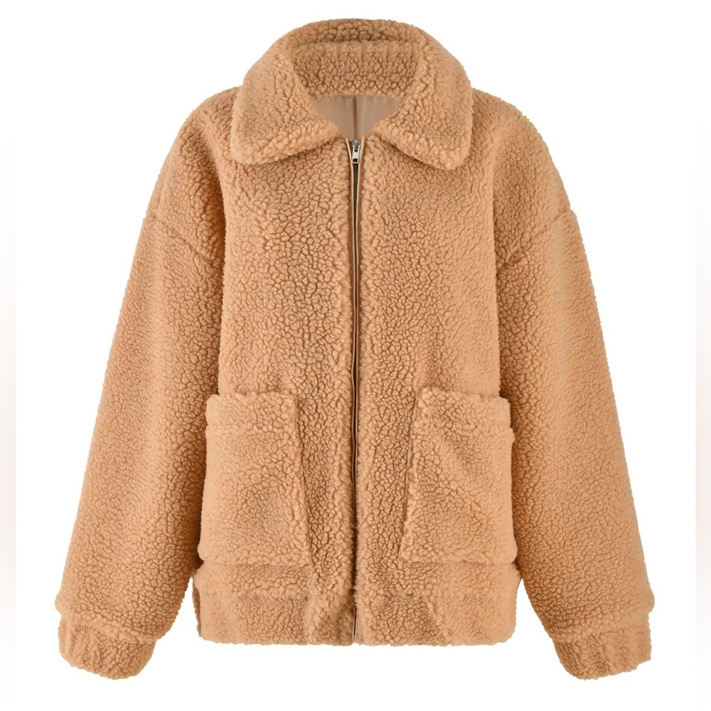 I.AM.GIA Tan Oversized Teddy Fall Jacket - Picture 4 of 14